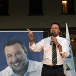 Foto Nicoloro G.   24/09/2021   Ravenna   Intervento del leader della Lega nella campagna elettorale per le amministrative del 3 e 4 ottobre 2021. nella foto il segretario della Lega Matteo Salvini.