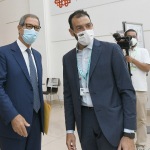 Foto Nicoloro G.   21/08/2020   Rimini    Quarta giornata del Meeting di CL 2020, che in questa edizione ha per titolo ' Privi di meraviglia, restiamo sordi al sublime '. nella foto il governatore della Sicilia Nello Musumeci, a sinistra, e il direttore della Fondazione Meeting Emmanuele Forlani.