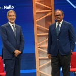 Foto Nicoloro G.   21/08/2020   Rimini    Quarta giornata del Meeting di CL 2020, che in questa edizione ha per titolo ' Privi di meraviglia, restiamo sordi al sublime '. nella foto a sinistra il governatore della Sicilia Nello Musumeci e Gianluca Comin, presidente della Comin & Partners.