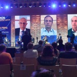 Foto Nicoloro G.   22/08/2020   Rimini    Quinta giornata del Meeting di CL 2020, che in questa edizione ha per titolo ' Privi di meraviglia, restiamo sordi al sublime '. nella foto in collegamento video, da sinistra, Sabino Cassese, Costituzionalista, Massimiliano Fedriga, governatore del Friuli Venezia Giulia, e Luca Zaia, governatore del Veneto.