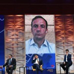 Foto Nicoloro G.   22/08/2020   Rimini    Quinta giornata del Meeting di CL 2020, che in questa edizione ha per titolo ' Privi di meraviglia, restiamo sordi al sublime '. nella foto in collegamento video Massimiliano Fedriga, governatore del Friuli Venezia Giulia.