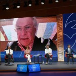 Foto Nicoloro G.      20/08/2020   Rimini  Terza giornata del Meeting di CL 2020, che in questa edizione ha per titolo ' Privi di meraviglia, restiamo sordi al sublime '. nella foto Ferruccio De Bortoli in collegamento video.