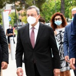 Foto Nicoloro G.   18/08/2020   Rimini  Giornata di apertura del Meeting di CL 2020, che in questa edizione ha per titolo ' Privi di meraviglia, restiamo sordi al sublime '. nella foto l' ex presidente della BCE Mario Draghi.