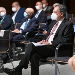 Foto Nicoloro G.   18/08/2020   Rimini  Giornata di apertura del Meeting di CL 2020, che in questa edizione ha per titolo ' Privi di meraviglia, restiamo sordi al sublime '. nella foto l' ex presidente della BCE Mario Draghi.