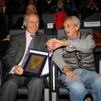 Foto Nicoloro G. 05/12/2012 Milano Trentesima edizione del ” Festival Ficts ” , Federazione Internazionale Cinema e Televisione Sportiva. nella foto Antoine de Navacelle De Coubertin – Ottavio Missoni 