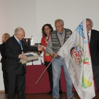 Foto Nicoloro G. 05/12/2012 Milano Trentesima edizione del ” Festival Ficts ” , Federazione Internazionale Cinema e Televisione Sportiva. nella foto Ottavio Missoni – Franco Ascani 