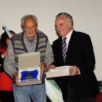Foto Nicoloro G. 05/12/2012 Milano Trentesima edizione del ” Festival Ficts ” , Federazione Internazionale Cinema e Televisione Sportiva. nella foto Ottavio Missoni – Francesco Ricci Bitti  