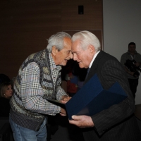 Foto Nicoloro G. 05/12/2012 Milano Trentesima edizione del ” Festival Ficts ” , Federazione Internazionale Cinema e Televisione Sportiva. nella foto Ottavio Missoni – Giampiero Boniperti