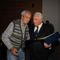 Foto Nicoloro G. 05/12/2012 Milano Trentesima edizione del ” Festival Ficts ” , Federazione Internazionale Cinema e Televisione Sportiva. nella foto Ottavio Missoni – Giampiero Boniperti