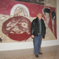 Foto Nicoloro G. 23/11/2011 Milano Presentata al palazzo Reale la mostra ” La transavanguardia italiana ” curata da Achille Bonito Oliva e che restera’ aperta al pubblico dal 24 novembre 2011 al 04 marzo 2012. L’ iniziativa mette in mostra cinque artisti contemporanei e sessantasei opere. nella foto Mimmo Paladino