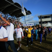 Foto Nicoloro G.  02/09/2014   Ravenna   Nona edizione dell' IDBF,  Campionati Mondiali per club di di Dragon Boat. Partecipano 27 nazioni, 5300 atleti, 129 club che gareggeranno nelle tre categorie Open maschili, femminili e misti. nella foto la delegazione dell' Ucraina.