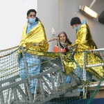 Foto Nicoloro G.   03/01/2024   Porto Corsini - Ravenna   Ha attraccato nel porto di Ravenna la nave di Medici senza Frontiere Geo Barents con a bordo 336 migranti. Di questi 229 sono uomini, 3 donne e 34 minori di cui 27 non accompagnati. Provenienti da diversi paesi, come Pakistan, Eritrea, Egitto, Yemen, Siria e anche Palestina, verrano ripartiti equamente, secondo un piano del Viminale, tra Lombardia, Toscana ed Emilia-Romagna. nella foto un momento dello sbarco dei migranti.