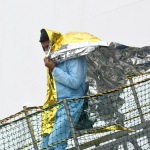 Foto Nicoloro G.   03/01/2024   Porto Corsini - Ravenna   Ha attraccato nel porto di Ravenna la nave di Medici senza Frontiere Geo Barents con a bordo 336 migranti. Di questi 229 sono uomini, 3 donne e 34 minori di cui 27 non accompagnati. Provenienti da diversi paesi, come Pakistan, Eritrea, Egitto, Yemen, Siria e anche Palestina, verrano ripartiti equamente, secondo un piano del Viminale, tra Lombardia, Toscana ed Emilia-Romagna. nella foto un momento dello sbarco dei migranti.