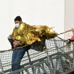 Foto Nicoloro G.   03/01/2024   Porto Corsini - Ravenna   Ha attraccato nel porto di Ravenna la nave di Medici senza Frontiere Geo Barents con a bordo 336 migranti. Di questi 229 sono uomini, 3 donne e 34 minori di cui 27 non accompagnati. Provenienti da diversi paesi, come Pakistan, Eritrea, Egitto, Yemen, Siria e anche Palestina, verrano ripartiti equamente, secondo un piano del Viminale, tra Lombardia, Toscana ed Emilia-Romagna. nella foto un momento dello sbarco dei migranti.