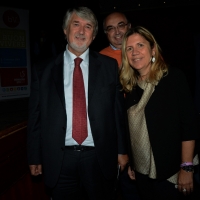 Foto Nicoloro G.    05/10/2014  Forlì ( FC )  In conclusione della " Settimana del Buon Vivere ", iniziativa ideata e organizzata dalla Lega Coop Romagna, un incontro con intervista al ministro del Lavoro. nella foto il ministro Giuliano Poletti con il direttoredi Lega Coop Monica Fantini , che ha organizzato l' evento.