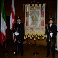 Foto Nicoloro G. 07/12/2014 Milano Tradizionale cerimonia della consegna degli Ambrogini da parte del Comune di Milano. nella foto lo stendardo del Comune di Milano.
