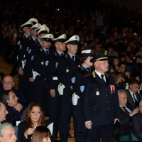 Foto Nicoloro G.  07/12/2014    Milano    Tradizionale cerimonia della consegna degli Ambrogini da parte del Comune di Milano. nella foto in testa alla fila il comandante dell' Unità Tutela Ambiente Tullio Mastrangelo.