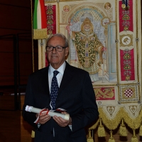 Foto Nicoloro G.   07/12/2015  Milano    Edizione 2015 della tradizionale cerimonia di consegna degli Ambrogini da parte del Comune di Milano. nella foto il capocantiere di Expo 2015 Romano Bignozzi.