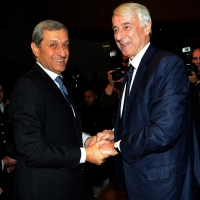 Foto Nicoloro G.   07/12/2015  Milano    Edizione 2015 della tradizionale cerimonia di consegna degli Ambrogini da parte del Comune di Milano. nella foto il neo prefetto di Milano Alessandro Marangoni, a sinistra, e il sindaco di Milano Giuliano Pisapia.
