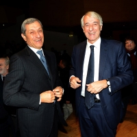 Foto Nicoloro G.   07/12/2015  Milano    Edizione 2015 della tradizionale cerimonia di consegna degli Ambrogini da parte del Comune di Milano. nella foto il neo prefetto di Milano Alessandro Marangoni, a sinistra, e il sindaco di Milano Giuliano Pisapia.
