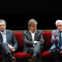 Foto Nicoloro G. 25/03/2011 Ravenna Si e’ svolta al teatro Alighieri di Ravenna la seconda edizione del ” Premio Giustiniano ” per le arti e la cultura. nella foto Fabrizio Matteucci – Gigi Proietti – Cino Tortorella