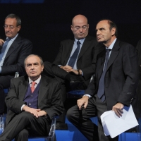 Foto Nicoloro G. 20/11/2010 Ravenna, Trentanovesima edizione del " Premio Guidarello per il Giornalismo d' autore ". nella foto Angelo Varni – Bruno Vespa
