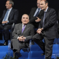 Foto Nicoloro G. 20/11/2010 Ravenna, Trentanovesima edizione del " Premio Guidarello per il Giornalismo d' autore ". nella foto Pietro Baccarini – Bruno Vespa