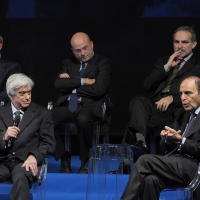 Foto Nicoloro G. 20/11/2010 Ravenna, Trentanovesima edizione del " Premio Guidarello per il Giornalismo d' autore ". nella foto Lorenzo Bianchi – Bruno Vespa