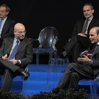 Foto Nicoloro G. 20/11/2010 Ravenna, Trentanovesima edizione del " Premio Guidarello per il Giornalismo d' autore ". nella foto Aldo Cazzullo – Bruno Vespa