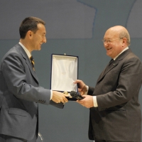 Foto Nicoloro G. 13/11/2011 Ravenna Quarantesima edizione del ” Premio Guidarello per il Giornalismo d’ autore “. Organizzato da Confindustria Ravenna vede il patrocinio dei Ministeri del Turismo e dei Beni Culturali. nella foto Guido Ottolenghi – Luigi Giampaolino