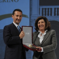 Foto Nicoloro G. 25/11/2012 Ravenna Quarantunesima edizione del ” Premio Guidarello per il Giornalismo d’ Autore “. nella foto Guido Ottolenghi – Paola Severino