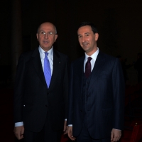 Foto Nicoloro G.  30/11/2014   Ravenna    43° edizione del " Premio Guidarello per il Giornalismo d' Autore ". nella foto il presidente dell' Abi Antonio Patuelli, a sinistra, e il presidente di Confindustria Ravenna Guido Ottolenghi.