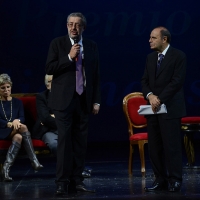 Foto Nicoloro G.  29/11/2015   Ravenna   44° edizione del Premio Guidarello per il Giornalismo d' Autore organizzato da Confindustria Ravenna. nella foto il sindaco di Ravenna Fabrizio Matteucci e Bruno Vespa.