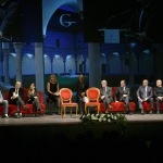 Foto Nicoloro G.   23/11/2019   Ravenna    48° edizione del ' Premio Guidarello per il giornalismo d' autore ' organizzato da Confindustria Romagna. nella foto il palco con tutti i premiati.