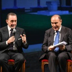 Foto Nicoloro G.   23/11/2019   Ravenna    48° edizione del ' Premio Guidarello per il giornalismo d' autore ' organizzato da Confindustria Romagna. nella foto il giornalista Antonio Polito intervistato da Bruno Vespa.