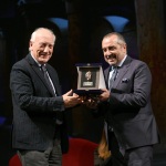 Foto Nicoloro G.   23/11/2019   Ravenna    48° edizione del ' Premio Guidarello per il giornalismo d' autore ' organizzato da Confindustria Romagna. nella foto il giornalista Franco Di Mare premiato dal presidente Fondazione Cassa Risparmio Ravenna Ernesto Giuseppe Alfieri.