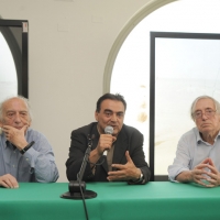Foto Nicoloro G. 18/06/2011 Riccione (RN) Ultima giornata di incontri e dibattiti e serata di premiazioni della XVII edizione del ” Premio Ilaria Alpi per il giornalismo televisivo “. nella foto Italo Moretti – Amedeo Ricucci – Demetrio Volcic