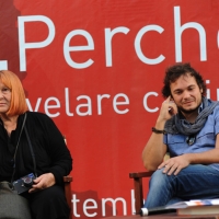 Foto Nicoloro G. 06/09/2012 Riccione ( Rimini ) Diciottesima edizione del " Premio Ilaria Alpi ", premio giornalistico televisivo che gode dell' Alto Patronato della Presidenza della Repubblica. nella foto Letizia Battaglia- Fabio Bucciarelli
