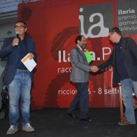 Foto Nicoloro G. 06/09/2012 Riccione ( Rimini ) Diciottesima edizione del " Premio Ilaria Alpi ", premio giornalistico televisivo che gode dell' Alto Patronato della Presidenza della Repubblica. nella foto Andrea Vianello – Saverio Lodato – Antonio Ingroia