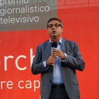 Foto Nicoloro G. 08/09/2012 Riccione ( Rimini ) Terza e conclusiva giornata della diciottesima edizione del " Premio Ilaria Alpi ", premio giornalistico televisivo che gode dell' Alto Patronato della Presidenza della Repubblica. nella foto Andrea Vianello