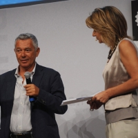 Foto Nicoloro G. 08/09/2012 Riccione ( Rimini ) Terza e conclusiva giornata della diciottesima edizione del " Premio Ilaria Alpi ", premio giornalistico televisivo che gode dell' Alto Patronato della Presidenza della Repubblica. nella foto Attilio Bolzoni – Tiziana Ferrario