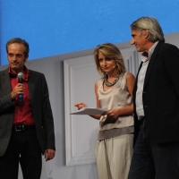 Foto Nicoloro G. 08/09/2012 Riccione ( Rimini ) Terza e conclusiva giornata della diciottesima edizione del " Premio Ilaria Alpi ", premio giornalistico televisivo che gode dell' Alto Patronato della Presidenza della Repubblica. nella foto Alessandro Hielscher – Tiziana Ferrario – Mimmo Calopresti