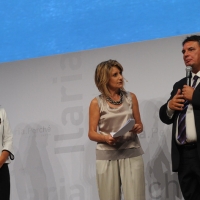 Foto Nicoloro G. 08/09/2012 Riccione ( Rimini ) Terza e conclusiva giornata della diciottesima edizione del " Premio Ilaria Alpi ", premio giornalistico televisivo che gode dell' Alto Patronato della Presidenza della Repubblica. nella foto Lucia Portolano – Tiziana Ferrario – Mario Galasso