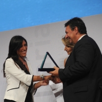 Foto Nicoloro G. 08/09/2012 Riccione ( Rimini ) Terza e conclusiva giornata della diciottesima edizione del " Premio Ilaria Alpi ", premio giornalistico televisivo che gode dell' Alto Patronato della Presidenza della Repubblica. nella foto Lucia Portolano – Mario Galasso