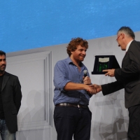 Foto Nicoloro G. 08/09/2012 Riccione ( Rimini ) Terza e conclusiva giornata della diciottesima edizione del " Premio Ilaria Alpi ", premio giornalistico televisivo che gode dell' Alto Patronato della Presidenza della Repubblica. nella foto Lorenzo Degiorgi – Alessandro Sortino – Massimo Pironi