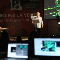 Foto Nicoloro G. 15/06/2011 Riccione (RN) Inaugurata la diciassettesima edizione del " Premio Ilaria Alpi per il giornalismo televisivo " dal titolo " Esserci per la verita' " con tre eventi : la presentazione di un libro in memoria del padre della giornalista uccisa in Somalia, una mostra fotografica sulla Somalia e l' installazione " L' opera al nero ". nella foto Gaetano Liguori – Daniele Biacchessi