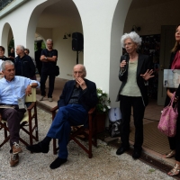 Foto Nicoloro G.  04/09/2014   Riccione ( Rimini )  Ventesima edizione del " Premio giornalistico televisivo Ilaria Alpi " a venti anni dall' uccisione della giornalista di Rai 3 e del suo cameraman avvenuta a Mogadiscio il 20 marzo 1994. nella foto da sinistra il giornalista Flavio Fusi, lo storico inviato della Rai Italo Moretti che riceve il premio alla carriera, Mariangela Gritta Grainer, presidente Associazione Ilaria Alpi, e la fotografa Paola Gennari Sartori.