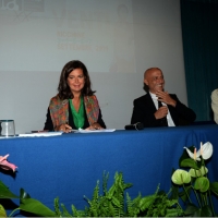 Foto Nicoloro G. 05/09/2014  Riccione ( Rimini )  Seconda giornata della ventesima edizione del " Premio giornalistico televisivo Ilaria Alpi " a venti anni dall' uccisione della giornalista di Rai 3 e del suo cameraman avvenuta a Mogadiscio il 20 marzo 1994. nella foto da sinistra il presidente dell' Associazione Ilaria Alpi Mariangela Gritta Grainer, il presidente della Camera Laura Boldrini, l' onorevole Marco Minniti e la giornalista Maria Cuffaro che hanno partecipato ad un dibattito sulla desecretazione del caso.