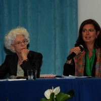 Foto Nicoloro G. 05/09/2014  Riccione ( Rimini )  Seconda giornata della ventesima edizione del \" Premio giornalistico televisivo Ilaria Alpi \" a venti anni dall\' uccisione della giornalista di Rai 3 e del suo cameraman avvenuta a Mogadiscio il 20 marzo 1994. nella foto il presidente della Camera Laura Boldrini è intervenuta ad un dibattito sulla desecretazione del caso e di fianco il presidente dell\' Associzione Ilaria Alpi Mariangela Gritta Grainer.