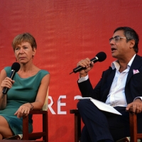 Foto Nicoloro G. 07/09/2013 Riccione ( Rimini ) Serata finale di premiazioni della diciannovesima edizione del " Premio giornalistico televisivo Ilaria Alpi ". nella foto Milena Gabanelli – Andrea Vianello